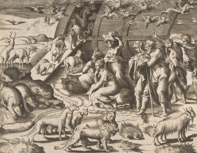 Noah lämnar arken, 1500-talet. av Giulio Bonasone