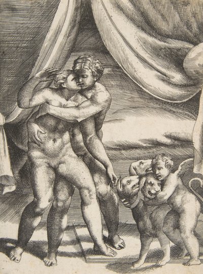 Pluto och Proserpine, från "The Loves of the Gods", ca. 1531-76. av Giulio Bonasone