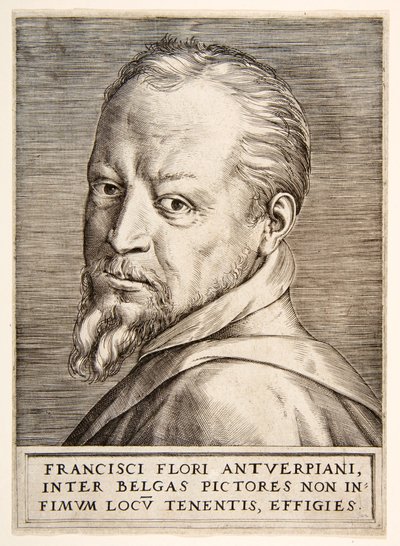 Porträtt av Frans Floris, 1500-talet. av Giulio Bonasone