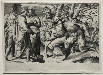 Silenus och kung Midas av Giulio Bonasone