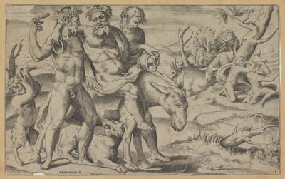 Silenus rider på en åsna av Giulio Bonasone