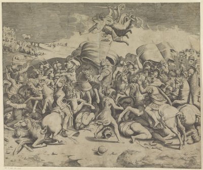 Slaget vid Milvian Bridge av Giulio Bonasone