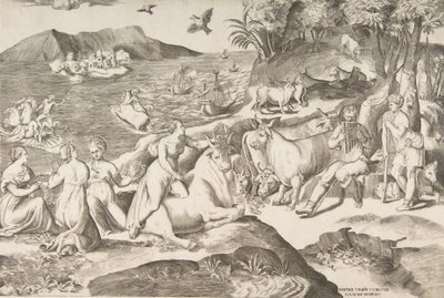 Europas våldtäkt, 1546. av Giulio Bonasone