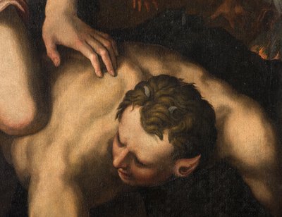 Norra tvärskeppet, ärkeängelns altare, ärkeängeln Mikael som dödar den onde, Giulio Campi 1566, detalj av Giulio Campi