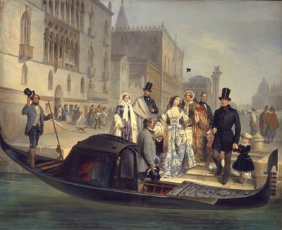 Familjen Tolstoj i Venedig, 1855 av Giulio Carlini