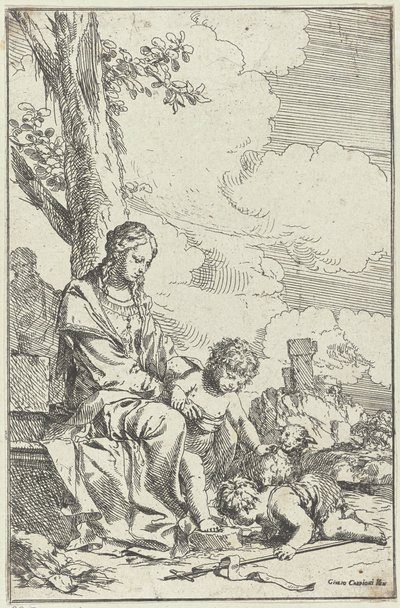 Helig familj med den unge Johannes döparen av Giulio Carpioni (I)