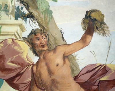 Nymf Korsika jagad av Satyr som drar bort hennes peruk av Giulio Carpioni av Giulio Carpioni