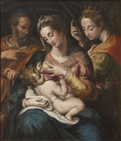 La Sainte Famille et Sainte Catherine - Den heliga familjen med Saint Catherine, av Procaccini, Giulio Cesare (1574-1625). Olja på duk. Mått: 77x67 cm. Nationalmuseum Stockholm av Giulio Cesare Procaccini
