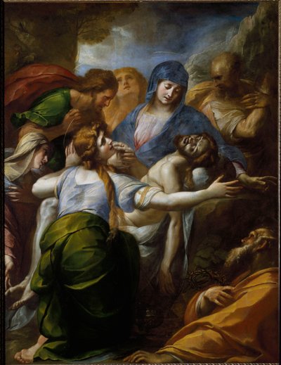 Pieta. Klagoång om Kristi död. (Målning av Giulio Cesare Procaccini