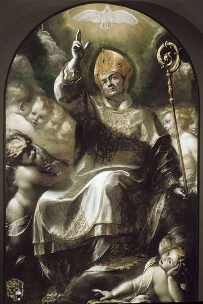 St Charles Borromeo in Glory (olja på duk av Giulio Cesare Procaccini