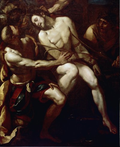 The Crowning with Thorns. Detalj. (olja på duk av Giulio Cesare Procaccini