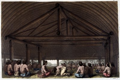På ön av vänner (Tonga) dricker kung Pulaho Kava - i "The Old and Modern Costume"" av Dr Jules Ferrario, red. Milano av Giulio Ferrario