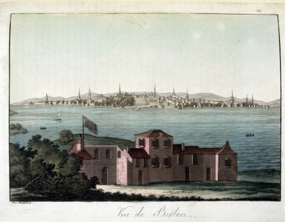 Utsikt över staden Boston - i "Den gamla och moderna kostymen", av Dr Jules Ferrario, red. Milano av Giulio Ferrario