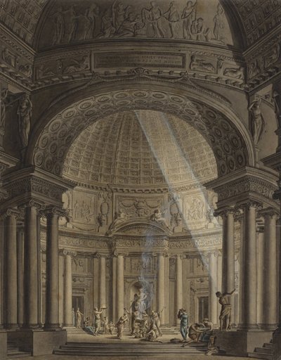 Runt tempel med offerscen av Giulio Quaglio