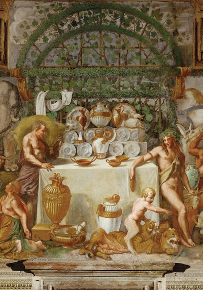 Bacchanalia (färsk) av Giulio Romano