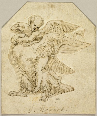 Amor rider på en örn av Giulio Romano
