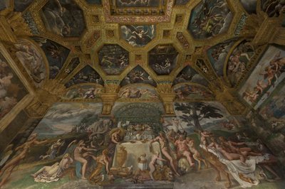 Freskdetalj från Chamber of Amor and Psyche, 1526-1534 av Giulio Romano