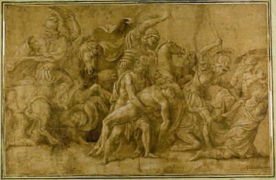 Menelaos håller Patroklos kropp av Giulio Romano
