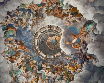 Olympus, gudarnas säte (fresker) av Giulio Romano