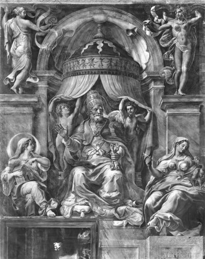 St. Peter mellan kyrka och evighet, Raphael Rooms (se även 252791) av Giulio Romano
