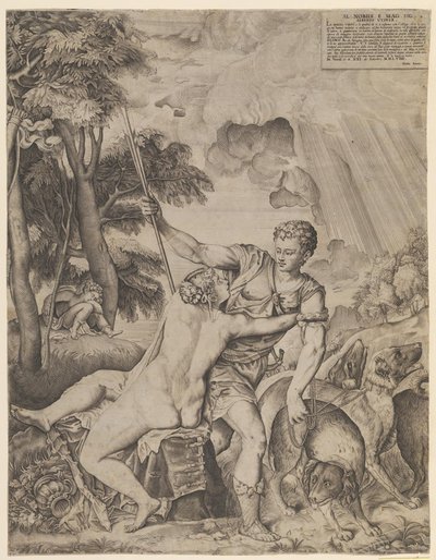 Venus och Adonis av Giulio Sanuto