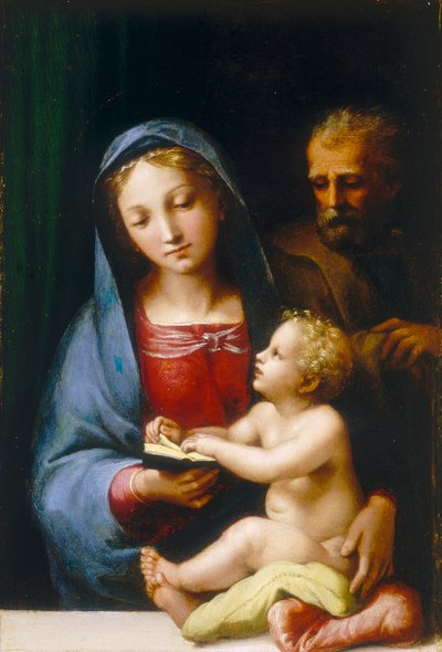 Hellige Familieswed av Giulio attr. to Romano