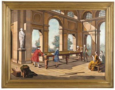 Kejserlig plakett av Biljardspelarna, ca 1752-55 (pietra dura) av Giuseppe (after) Zocchi