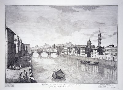 Utsikt över en del av floden Arno av Giuseppe (after) Zocchi