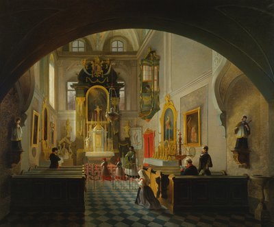Interiör av ett kapell (målning) av Giuseppe Abbati