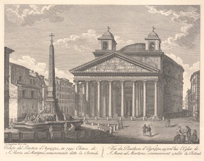 Utsikt över Pantheon of Agrippa (etsning) av Giuseppe Acquaroni