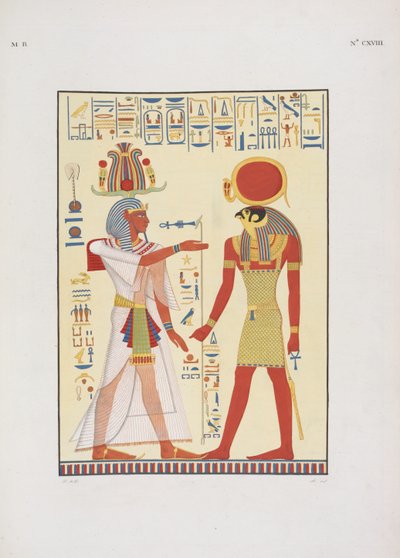 Menphtah II, efterträdare till Ramses II, illustration från "The Monuments of Egypt and Nubia...", av Ippolito Rosellini av Giuseppe Angelelli