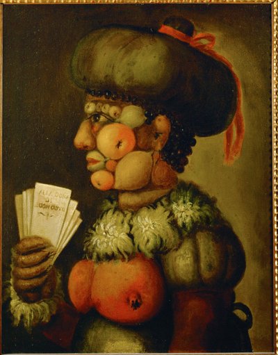 Till kvinnan med god smak. Oljemålning av Giuseppe Arcimboldo