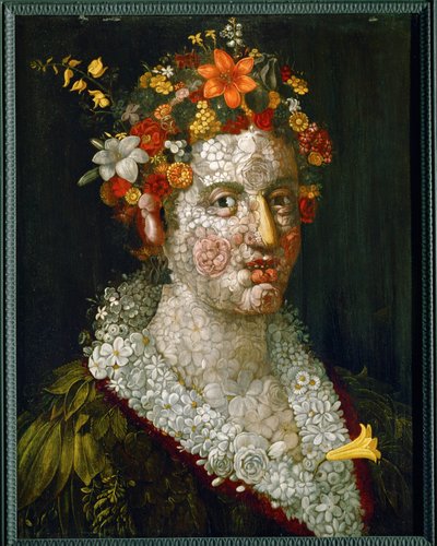 Flora (olja på trä) av Giuseppe Arcimboldo