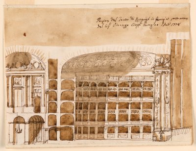 Sektion av en teater i Perugia av Giuseppe Barberi