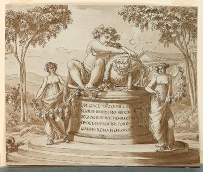 Gravmonument för poeten Tagerini av Giuseppe Barberi