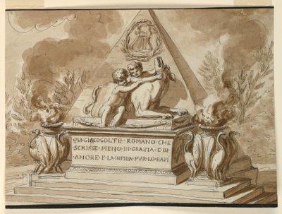 Gravmonument för poeten Colte i Rom av Giuseppe Barberi