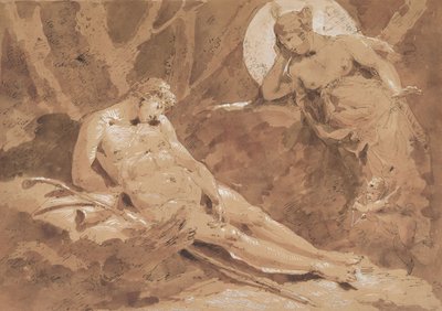 Diana och Endymion med Amor av Giuseppe Bernardino Bison