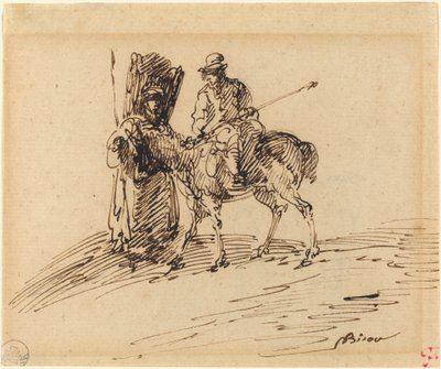 Ryttare med bonde av Giuseppe Bernardino Bison