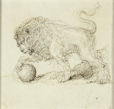 Lejon med boll av Giuseppe Bernardino Bison