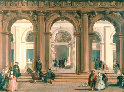 Ingången till Biblioteca Marciana, Piazzetta, Venedig av Giuseppe Bernardino Bison