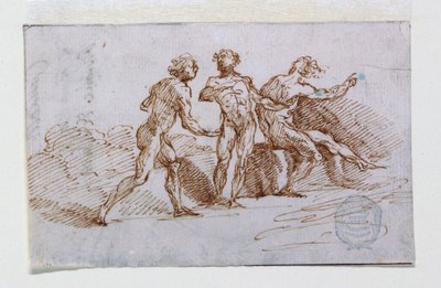 Tre nakna män av Giuseppe Bernardino Bison