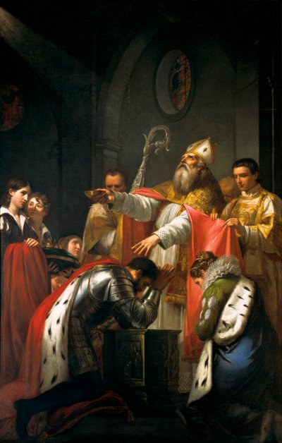 Dopet av Clovis I av Giuseppe Bezzuoli