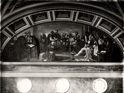 Rättegången mot Galileo (1564-1642) detalj av Galileo i Pisa (fresk) av Giuseppe Bezzuoli