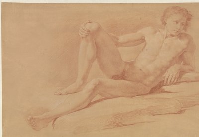 Studie av en halvt liggande, halvt sittande pojke av Giuseppe Bottani