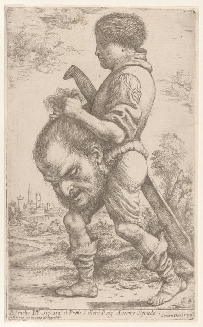 David bär Goliats huvud, som han håller i håret, 1620-30. av Giuseppe Caletti