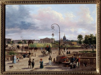 Utsikt över Place Louis XVI (nuvarande Place de la Concorde) Målning av Giuseppe Canella (1788-1847) 1829 Sön. 0,29x0,4 m Paris, Musee Carnavalet av Giuseppe Canella