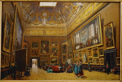 Salon Carre på Louvren-museet ... av Giuseppe Castiglione