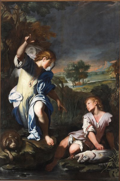 Tobias och ängeln (olja på duk) av Giuseppe Castiglione