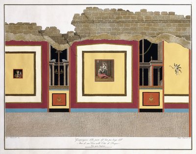 Större delen av den längsta väggen i ett Atrium of Pompei av Giuseppe Chiantarelli