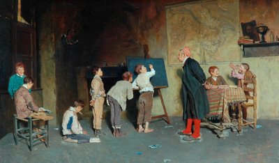 En italiensk byskola, 1888 av Giuseppe Costantini